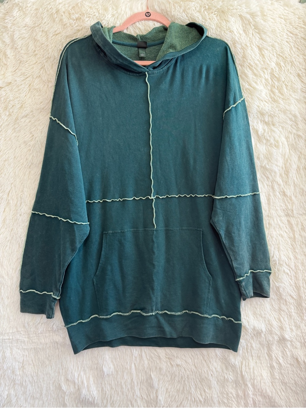 Wild Fable Womens Oversized Grunge Fairycore Seamed Hooded Sweatshirt L Green